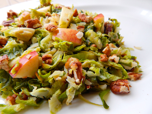 Brussels Sprouts Salad with Apples and Pecans